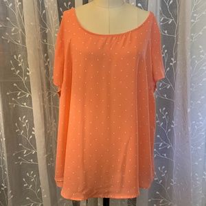 TORRID Tangerine blouse polka dot 3